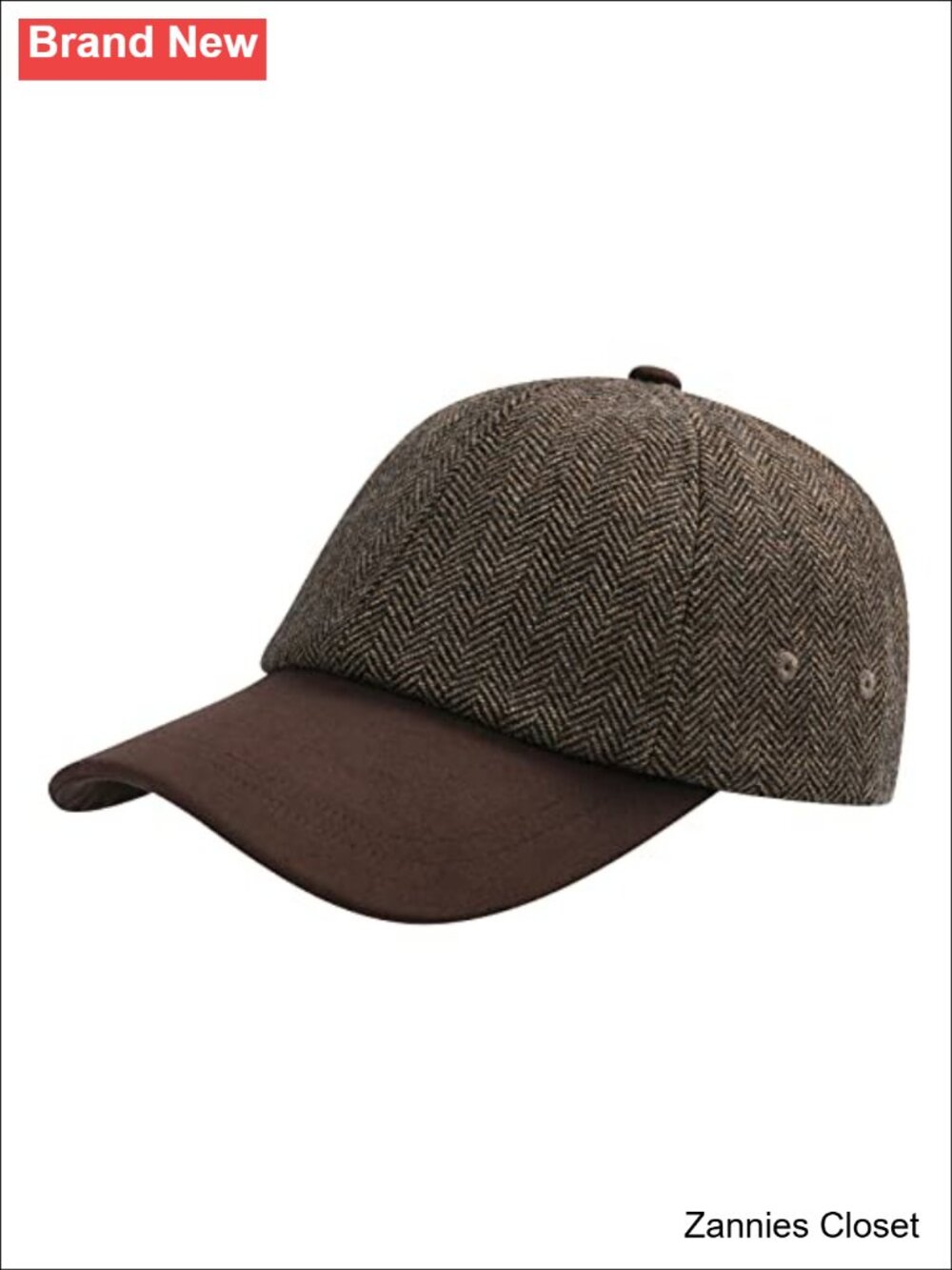 🤠 BOTVELA Men Wool Blend Tweed Adjustable Baseball Cap Herringbone Winter Hat